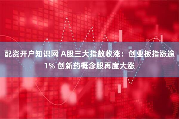 配资开户知识网 A股三大指数收涨：创业板指涨逾1% 创新药概念股再度大涨